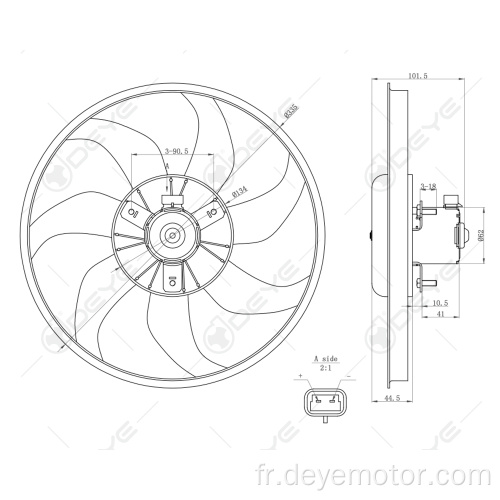 Ventilateur de refroidissement de radiateur de voiture pour FIAT GRANDE PUNTO